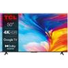 Tcl Tv led 50 TCL Smart Ultra HD 4K con HDR e Android TV Nero [50P631]