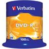 VERBATIM SCATOLA 100 DVD-R SPINDLE 16X 43549 4.7GB SERIGRAFATA