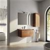 Mobile bagno sospeso 80 cm antracite e noce nativo per lavabo d'appoggio  con specchio - Julia