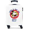 Disney Mickey Magic Trolley Cabina Bianco (Blanco) 37x55x20 cm, Rigida ABS Chiusura a Combinazione Numerica 33L 2,8Kgs 4 Doppie Ruote Bagaglio a Mano