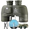 HUTACT 10X50 Binocolo Professionale, con Bussola e Telemetro, Alta Potenza, Alta Definizione, Grande Campo Di Visione, Per La Navigazione Di Piacere, Il Cross-Country E I Viaggi