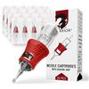 WARRIOR PRO Cartucce ad Aghi per Tatuaggi con Impugnatura in Silicone Rubber Tattoo Needle Cartridge Round Liner in Acciaio Giapponese Trucco Permanente PMU(0.20MM-0611RL)