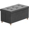 BRIAN & DANY Pouf Contenitore, Cassapanca Contenitore Da Interno, Panca Poggiapiedi Pieghevole Per Soggiorno, Camera Da Letto, Camerino, Grigio, 76 X 38 X 38 cm