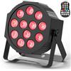 DELIBANG Par LED Batteria Ricaricabile, RGBW 12 LED Luce di Scena con Telecomando e Funzione Timer, D- MX 8CH Illuminazione Palco per Feste DJ Bar Banda Club Christmas