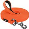 Looxmeer Guinzaglio Addestramento per Cani, Guinzaglio per Cani 3 m/5M/7M/10M/15M/20M/25M/30M, Lunghina Cane Leggero Durevole con Moschettone a D, Custodia Portabile, Arancione Fluo