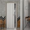 Decor Space Decorspace Porta a soffietto Monica da Interno 83 x h 214 cm in PVC Made in Italy Bianco Large Tinta Unita