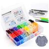 ilauke Bottoni a pressione in plastica T5 12 mm, 20 colori + kit di pinze in metallo con 2 scatole (10 pinze incluse)