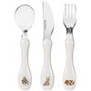 LÄSSIG Set di posate per bambini 3 pezzi cucchiaio forchetta coltello in acciaio inox manico in plastica/Cutlery Royal Blue