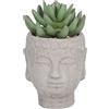 Sleepdown Halo Green Leaf Buddha Pot Artificial Faux Plant for Home Office Bathroom Decor Indoor Decoration Estetics, Small