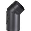 FIREFIX R150/B4 - Tubo per canna fumaria in acciaio spesso 2 mm, diametro 150 mm, per stufe e fuochi d'artificio, Senotherm, 45°, con porta di pulizia, colore: nero