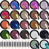 Duufin 22 Scatole Polvere Effetto Specchio Cromata per Unghie - Effetto Chrome Aurora Chameleon Holografica Caramelle Lucida - Decorazione Nail