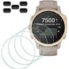 MTHGH Protettiva Pellicola compatibile con Garmin fenix 6S/ 6S Pro/ 6S Sapphire GPS Protezione Schermo[4 pezzi] + tappi anti-polvere 5 pezzi, durezza 9H antigraffio senza bolle di protezione