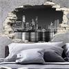 Ambiance Sticker Adesivo Effetto 3D| Stickers Skyline di New York - Decorazione da pareti camere e soggiorni - 60 x 90 cm