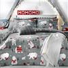 Bedlam Orsi polari - Set Copripiumino Facile da Pulire, Policotone, Argento, King