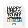 Tongue in Peach Funny Cards - Biglietto di auguri di compleanno, per la mia lesbica preferita, amico gay Pride 21st 30th 40th 50th Humour Laughter Banter Joke Fun CBH112
