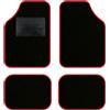QUEMAR Tappetini Auto Universali per utilitarie e city car / 13 Colori Personalizzati/Kit 4 Tappeti in Moquette e Gomma su Misura/Set 2 Anteriori + 2 Posteriori (Bordo Rosso)