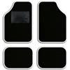 QUEMAR Tappetini Auto Universali per utilitarie e city car / 13 Colori Personalizzati/Kit 4 Tappeti in Moquette e Gomma su Misura/Set 2 Anteriori + 2 Posteriori (Bordo Bianco)