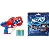 Hasbro Nerf DinoSquad, blaster lancia-dardi Raptor-Slash, tamburo rotante da 6 dardi, raffica di colpi, 6 dardi Nerf, design dinosauro velociraptor & Confezione ricarica 20 dardi Nerf Elite 2.0