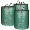 COM-FOUR® 3x sacchetti per rifiuti da giardino L - borsa da giardino pieghevole con maniglie per il trasporto - contenitore pieghevole antistrappo per foglie, rifiuti verdi (272L - 3 pezzi)