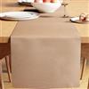 Encasa XO Runner da Tavola | Cotone a Coste Sottili Tinto in Filato | Dimensioni 32x250 cm | Beige solido | Lavabile in Lavatrice
