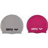 Arena Classic Silicone, Cuffia Unisex Adulto, Grigio (Silver/Black), Taglia Unica & Classic Silicone, Cuffia Unisex Adulto, Rosa (Fuchsia/White), Taglia Unica