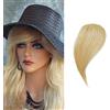 Dsoar Frangia Clip In Bangs Laterale Air Bangs Capelli Umani Frangetta Frontale Dritta Natural Posticci per Capelli Donna (Biondo)