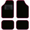 QUEMAR Tappetini Auto Universali per utilitarie e city car / 13 Colori Personalizzati/Kit 4 Tappeti in Moquette e Gomma su Misura/Set 2 Anteriori + 2 Posteriori (Bordo Rosa)