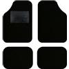 QUEMAR Tappetini Auto Universali per utilitarie e city car / 13 Colori Personalizzati/Kit 4 Tappeti in Moquette e Gomma su Misura/Set 2 Anteriori + 2 Posteriori (Bordo Nero)