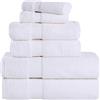 Superior Parent Collection-Set di 2 Asciugamani da Bagno in 100% Cotone Zero Twist, Super Morbidi e assorbenti, Colore: Bianco, 6 Piece Towel Set