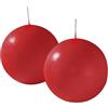 Cereria Di Giorgio - 4 Candele Sfera - Diametro 8 cm - Colore Rosso - Durata 17 Ore - Non profumate