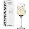 RITZENHOFF 3011009 Bicchiere da vino bianco 300 ml - Serie Herzkristall No. 9 - Bicchiere con motivo floreale in oro rosa - Made in Germany