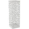 DRW Portaombrelli in Metallo Bianco 15,5 x 15,5 x 49 cm, Farfalle, 15.5x15.5x49 cm