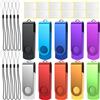Uflatek Chiavetta USB 2 GB, 10 Pezzi 2GB PenDrive Ruotare 2 Giga Chiavette USB 2.0 Metallo Unità Flash Drive Colori Misti Pennetta Memoria USB By Uflatek