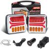 Qiping Kit Fanali posteriori rimorchio wireless LED 12V magnetico per rimorchi auto, roulotte, veicoli agricoli, camper- ricaricabile, impermeabile, con E-mark