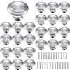 PHIEZC 25 Pezzi Pomelli Cucina,Manopole Armadio Pomolo,Maniglia per mobili rotonda in argento,Acciaio Inossidabile, con Viti, per Porte, Armadietti, Cassetti, Guardaroba, Accessori