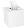 HIIMIEI Scatola quadrata per fazzoletti cosmetici, in acrilico, con copertura magnetica, per sala da pranzo, bagno, camera da letto, auto, ufficio (bianco, 14 × 14 × 14 × 14 cm)