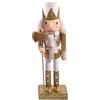 Ciao Schiaccianoci Natale Soldatino con alabarda (24cm) in legno glitterato, oro/bianco