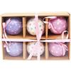 Ciao- Set 6 sfere decoupage ornamentali Dots, Hearts & Stars (Ø 7,5 cm) con nastro in tessuto per albero di Natale in giftbox