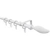 Gardinia Set Flame per aste per Tende, Materiale di Fissaggio Incluso nel Set, Lunghezza 130-240 cm, Metallo, Bianco