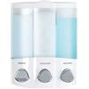 Better Living Aviva Better Living Euro Series Trio, Dispenser a Tre sezioni per Sapone e bagnoschiuma, Cromato, Plastica ABS, White, 3-Chamber
