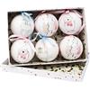 Ciao- Set 6 sfere decoupage ornamentali Merry Christmas Albero, Renna e Gufo (Ø 7,5 cm) con nastro in tessuto per albero di Natale in giftbox