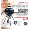 Ke Grill Barbecue Boer Grill Inox a Carbone/Legna Modello Ke 57 Dimensioni 57x68x110 cm