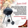 Ke Grill Barbecue Joan Grill Inox a Carbone/Legna Modello Ke 45 Dimensioni 45,7x43x70 cm
