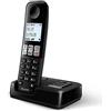 Philips D2551B / 01- Telefono cordless DECT con 1 ricevitore con segreteria telefonica, 50 nomi/numeri e ID chiamante - Nero