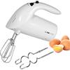 Clatronic Impastatrice elettrica Clatronic® | potente motore da 250 watt | 5 impostazioni di velocità | robusti sbattitori e ganci per impasto in acciaio inox | lavabile in lavastoviglie | HM 3014 bianco