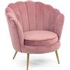 KONTE.DESIGN Poltrona GILIOLA in tessuto effetto velluto Rosa Antik