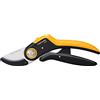 Fiskars Forbici da potatura a incudine, Plus PowerLever, P741, Cesoie per legno secco e duro, Rivestimento antiaderente, Lame in acciaio inox, Lunghezza: 22,1 cm, Nero/Arancione, 1057171