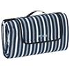Relaxdays Coperta da Picnic XXL, 200x200 cm, Plaid Impermeabile, Spiaggia, Isolante, Telo con Manico, Blu/Grigio/Bianco