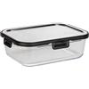 Wenko Barattolo salvafreschezza di vetro Steel 1,5 l, barattolo ermetico di vetro con coperchio in acciaio inox, lavabile in lavastoviglie, impilabile, salvaspazio e antifuoriuscita, 23 x 7,5 x 17 cm