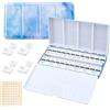 PH PandaHall Tavolozza Acquerello Vuota con Padelle 42pz 2ml 24pz Padelle 3.2ml 100pz Tipo Doppio Lato per Viaggio Acrilico Olio Plein Air Paint Schizzo Artista Studente Hobbist, Blu Fiordaliso